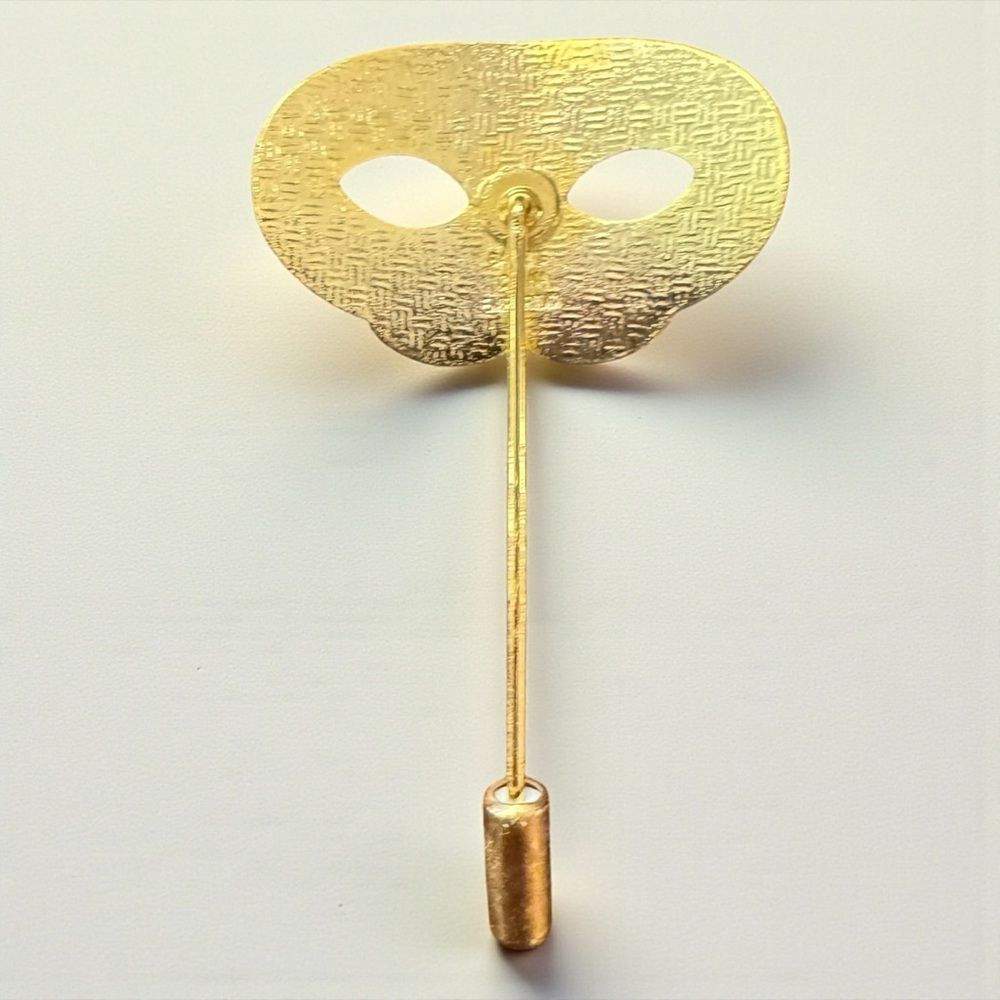 Vintage Masquerade Mask Enamel Sick Pin - Picture 6 of 7